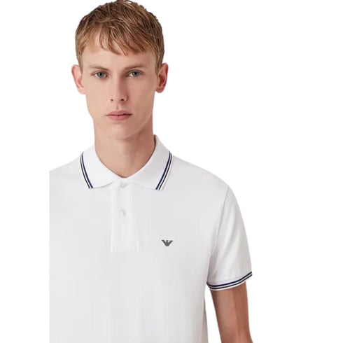 Emporio Armani Polo Polo Uomo con bordino in contrasto Bianco - Francavilla Moda